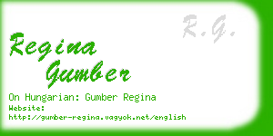 regina gumber business card
